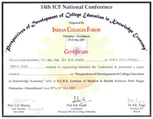 Assisted in organizing 14th Indian Colleges Forum (ICF) National Conference