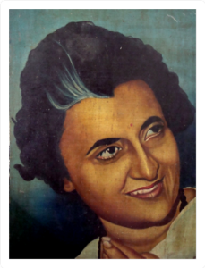 1972: The finished painting of Smt Indira Gandhi, then Prime Minister of India.